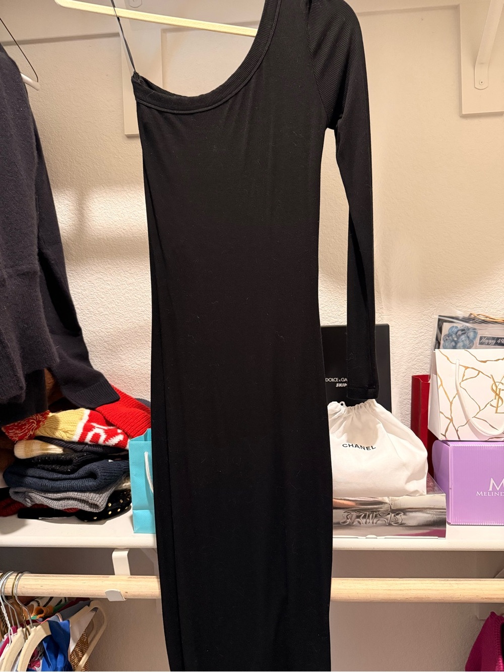 JLUXLABEL Chic Black One-Shoulder Dress NWOT - Picture 3 of 5